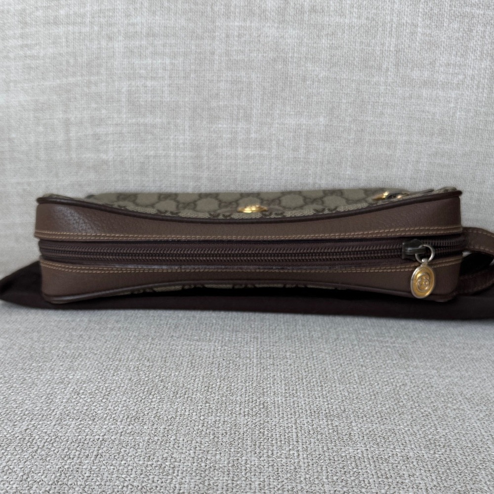 Gucci Brown coated canvas vintage wristlet clutch - Picture 7 of 17